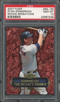 2007 Fleer Rookie Sensations Ryan Zimmerman #RS-RZ PSA 10