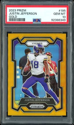2023 Panini Prizm Justin Jefferson #195 Gold /10 PSA 10