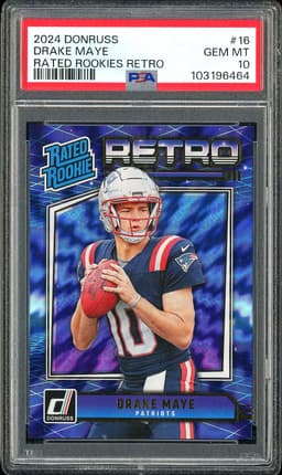 2024 Donruss Rated Rookies Retro Drake Maye #16 PSA 10