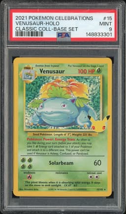2021 Pokemon Celebrations Classic Collection Venusaur #15 Holo PSA 9