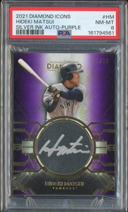 2021 Topps Diamond Icons Hideki Matsui #HM Purple Silver Ink Auto /10 PSA 8