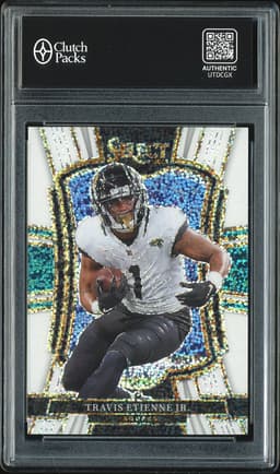 2025 Panini Select Travis Etienne Jr. #130 Premier Level White Sparkle