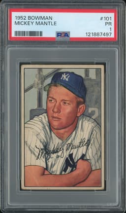 1952 Bowman Mickey Mantle #101 PSA 1