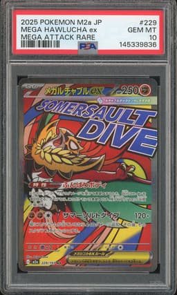 2025 Pokemon Mega Hawlucha ex #229 Mega Attack Rare PSA 10