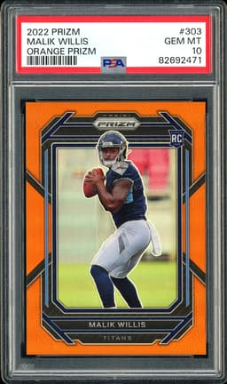 2022 Panini Prizm Malik Willis #303 Orange Prizm /249 PSA 10