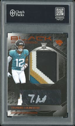 2025 Panini Black Rookie Patch Autographs Travis Hunter #RKPA-THR Autograph Patch /99