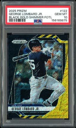 2025 Panini Prizm George Lombard Jr. #122 Black Gold Shimmer FOTL /3 PSA 10