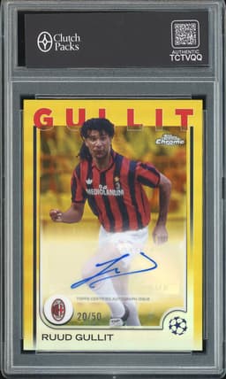 2024-25 Topps Chrome UEFA Club Competitions Base Autograph Ruud Gullit #CA-GU Gold /50