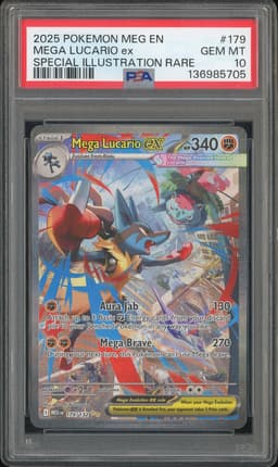 2025 Pokemon Mega Evolution Mega Lucario ex Special Illustration Rare #179 PSA 10
