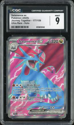 2025 Journey Together Salamence ex #177/159 Ultra Rare Holo CGC 9