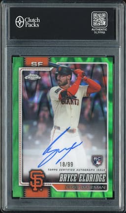 2025 Topps Chrome Bryce Eldridge #RA-BE Green Raywave Refractor Autograph /99