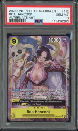 One Piece Boa Hancock #OP14-112 The Azure Sea's Seven Alternate Art PSA 10