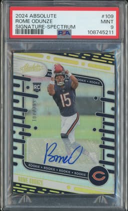 2024 Absolute Football Signature Spectrum Rome Odunze #109 Autograph /299 PSA 9
