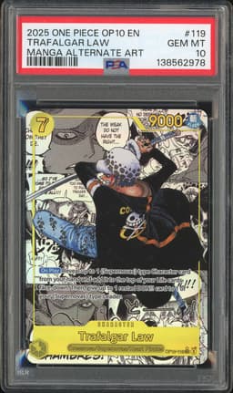 One Piece Trafalgar Law #OP10-119 Royal Blood Manga Alternate Art PSA 10