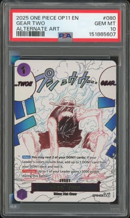 One Piece Gear Two #OP11-080 A Fist of Divine Speed Alternate Art PSA 10