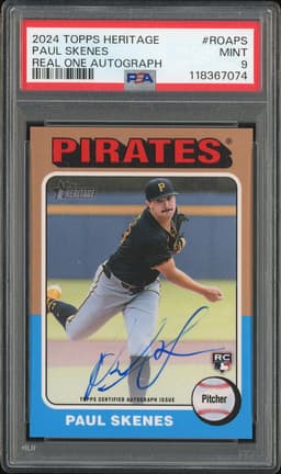 2024 Topps Heritage Real One Autograph Paul Skenes #ROAPS PSA 9