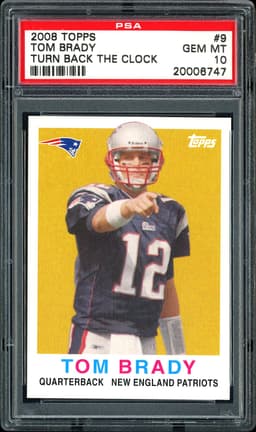 2008 Topps Turn Back the Clock Tom Brady #9 PSA 10