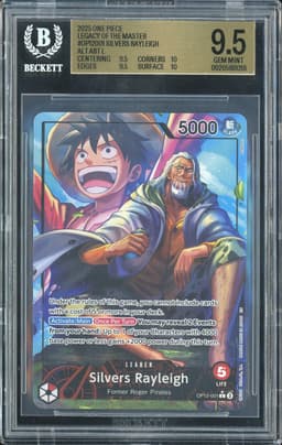 One Piece Silvers Rayleigh #OP12-001 Legacy of the Master Alternate Art BGS 9.5