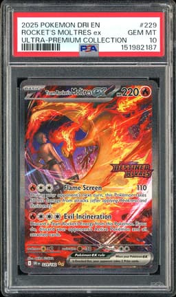 2025 Pokemon Destined Rivals Team Rocket's Moltres ex #229 PSA 10