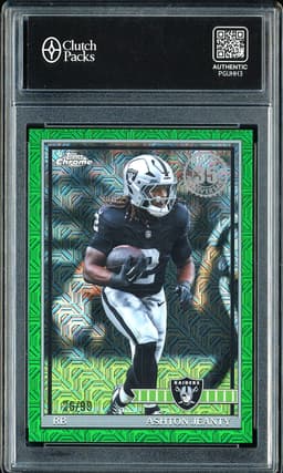 2026 Topps Chrome 1957 Topps Ashton Jeanty #91TC-27 Green Mojo Refractor /99