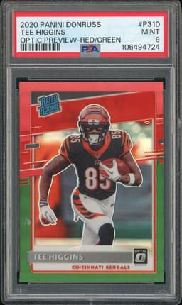 2020 Panini Donruss Optic Preview Red Green Tee Higgins #P310 PSA 9