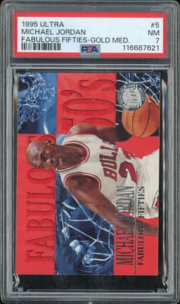1995 Ultra Fabulous Fifties Gold Medallion Michael Jordan #5 PSA 7