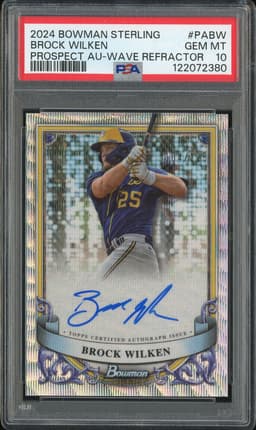2024 Bowman Sterling Brock Wilken #PABW Au-Wave Refractor Autograph /125 PSA 10