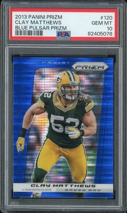2013 Panini Prizm Clay Matthews #120 Blue Pulsar Prizm PSA 10
