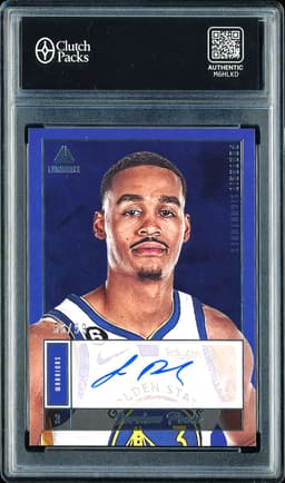 2022-23 Panini Chronicles Luminance Portrait Signatures Jordan Poole #PS-JPL Blue /99
