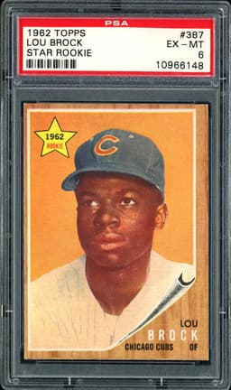 1962 Topps Star Rookie Lou Brock #387 PSA 6