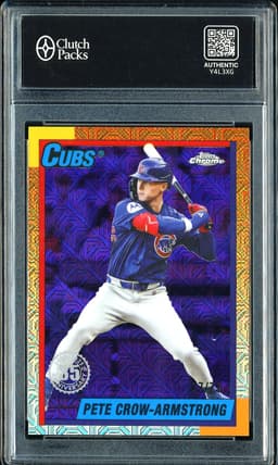 2025 Topps Chrome 35th Anniversary Pete Crow-Armstrong #U90C-42 Purple Mojo /75