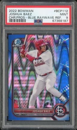 2022 Bowman Chrome Prospects Joshua Baez #BCP112 Blue RayWave Refractor /150 PSA 9