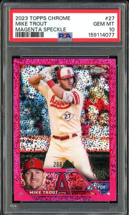 2023 Topps Chrome Mike Trout #27 Magenta Speckle PSA 10