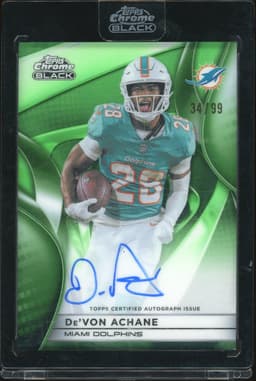 2025 Topps Chrome Black De'Von Achane #AU-DAC Green /99 Autograph