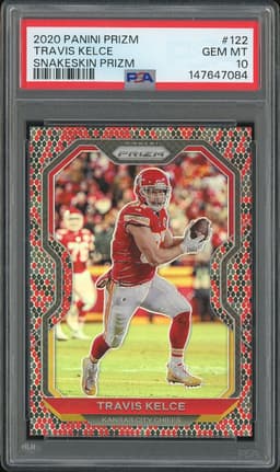 2020 Panini Prizm Travis Kelce #122 Snakeskin Prizm PSA 10