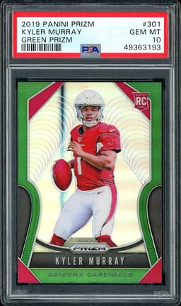2019 Panini Prizm Kyler Murray #301 Green Prizm PSA 10