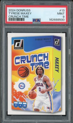2024 Donruss Crunch Time Tyrese Maxey #13 PSA 9