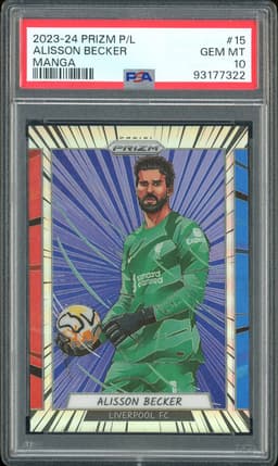 2023-24 Panini Prizm Premier League Manga Alisson Becker #15 PSA 10