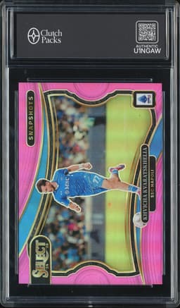 2024-25 Panini Select Serie A Snapshots Khvicha Kvaratskhelia #14 Pink Prizm /25