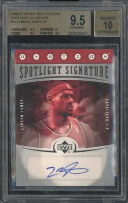 2006-07 Upper Deck Ovation Spotlight Signature LeBron James #SS-LJ Autograph BGS 9.5