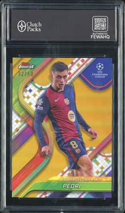 2025 Topps Finest Pedri #136 Gold Refractor /50