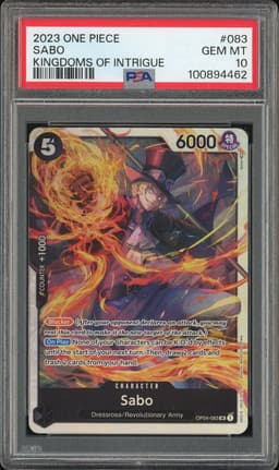 One Piece Sabo #OP04-083 Kingdoms of Intrigue Super Rare PSA 10