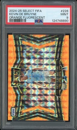 2024-25 Select FIFA Field Level Kevin De Bruyne #226 Orange Fluorescent /125 PSA 9