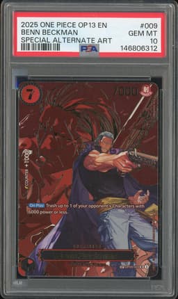 One Piece Benn Beckman #OP09-009 Emperors in the New World Alternate Art PSA 10
