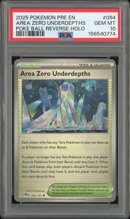 2025 Pokemon Area Zero Underdepths #094 Poke Ball Reverse Holo PSA 10