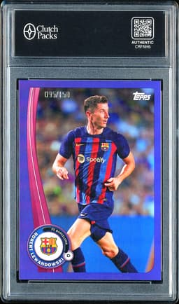 2022 Topps FC Barcelona Robert Lewandowski #BA13 Purple /150