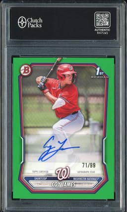 2025 Bowman Chrome Prospect Autographs Coy James #CPA-CJ Green /99 Autograph