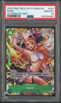 One Piece Nami #OP14-031 The Azure Sea's Seven Alternate Art PSA 10