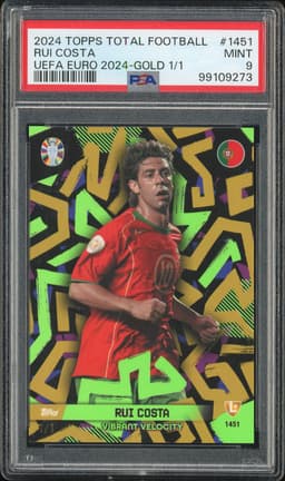 2024 Topps Total Football Vibrant Velocity Rui Costa #1451 Gold /1 PSA 9