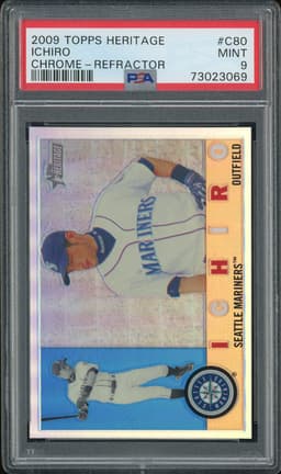 2009 Topps Heritage Chrome Ichiro #C80 Refractor PSA 9